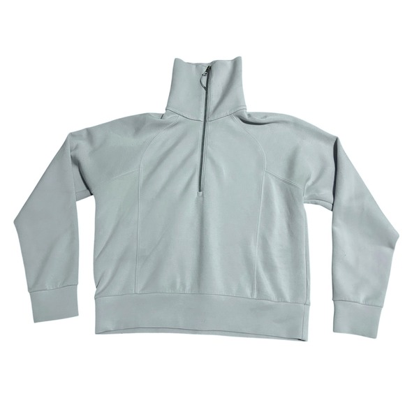 SPANX Tops - Spanx AirEssentials Half Zip Pullover Sweatshirt Light Blue Small Athleisure